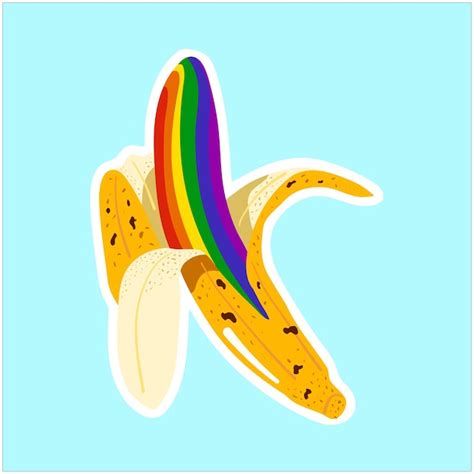 Premium Vector Illustration Lgbt Peeled Banana Sticker