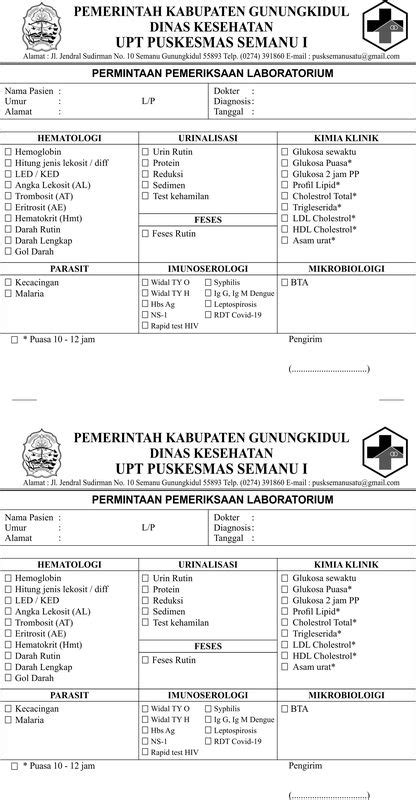 Formulir Permintaan Laboratorium