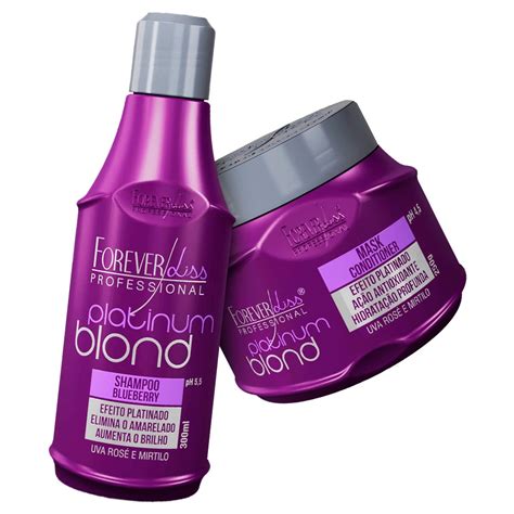 Kit Forever Liss Matizador Platinum Blond Shampoo Mask Em Promoção Na