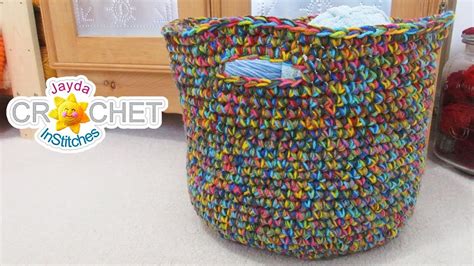 Big Beautiful Basket What To Do With Variegated Yarn Youtube