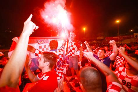 Croatian Football Fans Celebrating Editorial Stock Photo Image Of