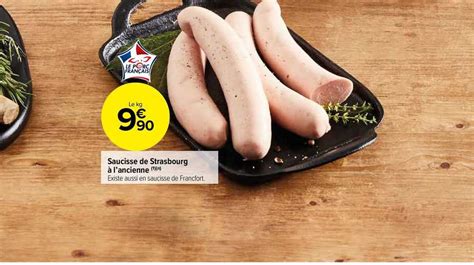 Promo Saucisse De Strasbourg à L ancienne chez Carrefour Market