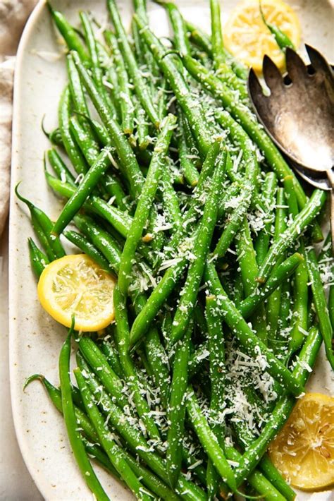 Lemon Garlic Green Beans With Parmesan Cheese Vikalinka