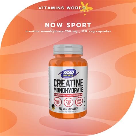 Now Sport Creatine Monohydrate Mg Veg Capsules V