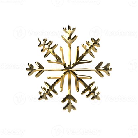 Gold Snow Crystal 3d Render 13360744 Png