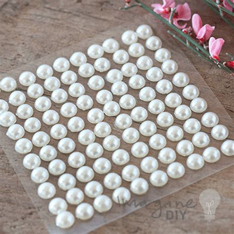 Mm Self Adhesive Pearls Sheet Of Stick On Pearls Etsy Uk