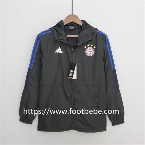 Veste Coupe Vent Bayern Munich Foot Homme Noir Footbebe