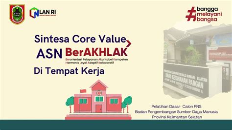 Paper Sintesa Core Value Asn Berakhlak Di Tempat Kerja Youtube