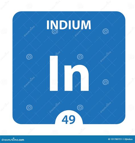 Indium Symbol Sign Indium With Atomic Number And Atomic Weight Stock