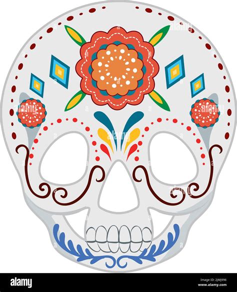 Mexican painted skull isolated illustration Stock Vector Image & Art ...