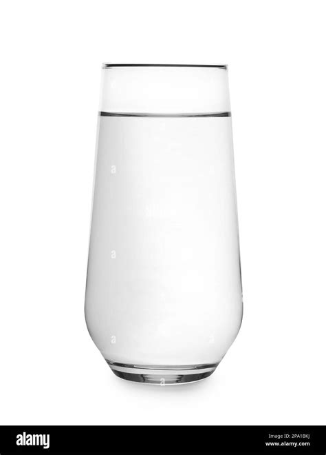 Full glass of water on white background Stock Photo - Alamy