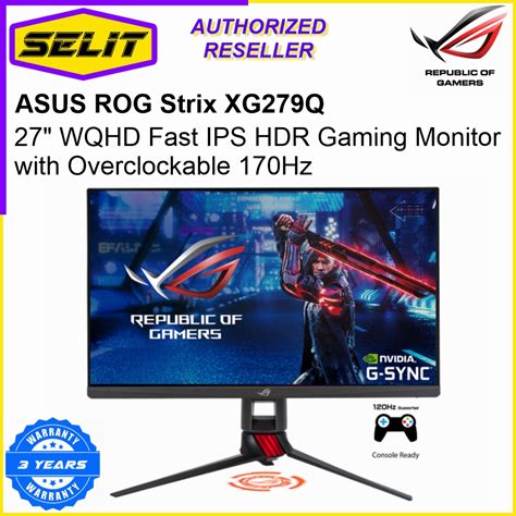 Asus Rog Strix Xg Q Wqhd Fast Ips Hdr Gaming Monitor With