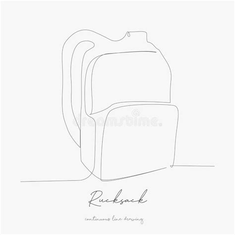 Continuous Line Drawing Rucksack Simple Vector Illustration Rucksack