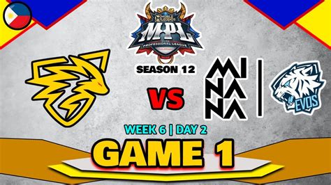 ONIC PH Vs MINANA EVOS Game 1 MPL PHILIPPINES Season 12 WEEK 6