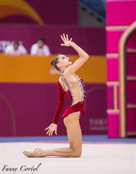 Gymnast In Red Leotard At World Championship Baku 2019