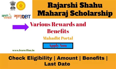 Rajarshi Shahu Maharaj Scholarship 2024: Apply Online, Check ...