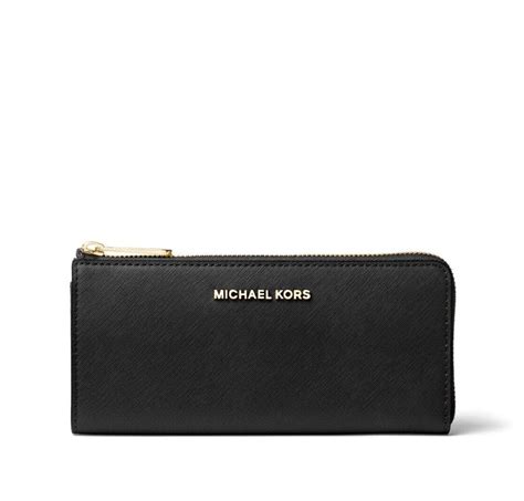 MICHAEL KORS Jet Set Travel Large Saffiano Leather Quarter Zip Wallet