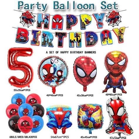 Decoration Anniversaire Spiderma Set Ballons Anniversaire Ans