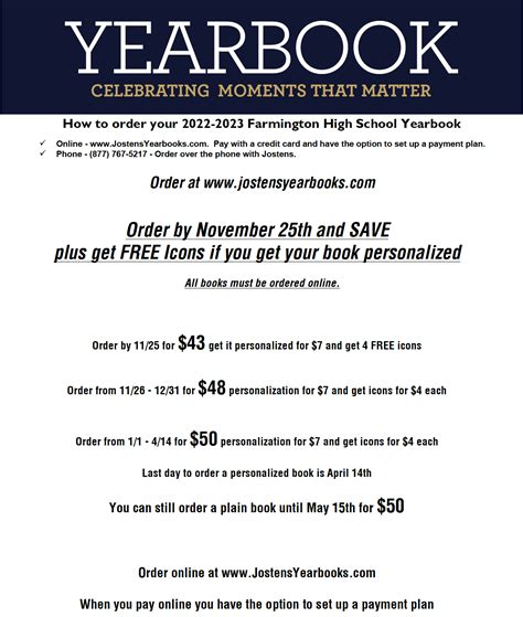 FHS Yearbook Info | Farmington High School