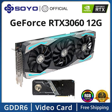 SOYO Full New RTX 3060 12GB GDDR6 NVIDIA GPU 192bit DP 3 PCI Express