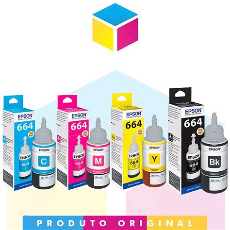 Kit Tinta Epson 664 Original Ciano Tinta Epson 664 Original Magenta