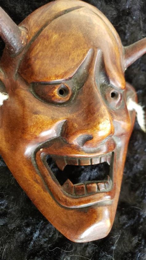 Pair Of Japanese Theater Noh Masks Spirit Type Onryo Etsy