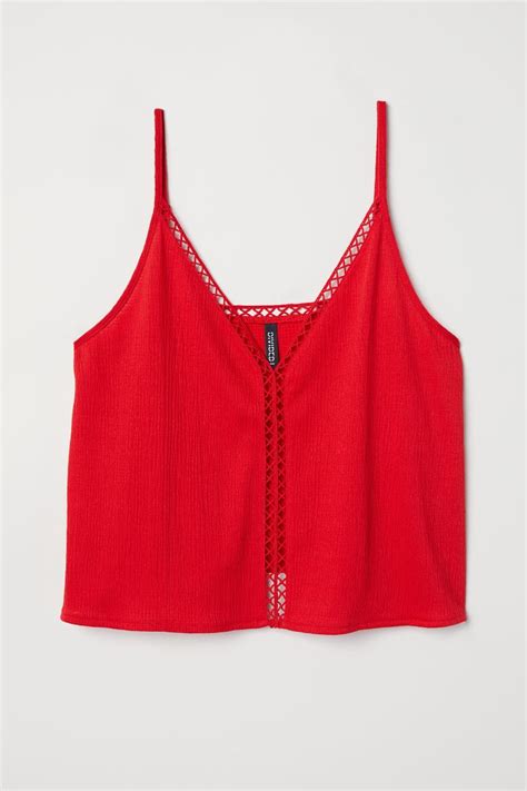 V Neck Camisole Top V Neck Sleeveless Red Ladies Handm Us