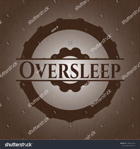 Oversleep Wooden Emblem Retro Vector Illustration Stock Vector Royalty