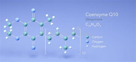 Coenzyme Q10 Structures Moléculaires Modèle Ubiquinone 3d Formule