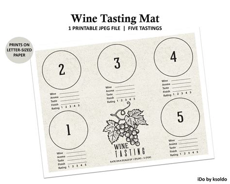 Printable Wine Tasting Mats Printable Word Searches