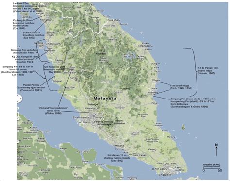 Map Of Peninsular Malaysia Showing Localities Where Possible Evidence