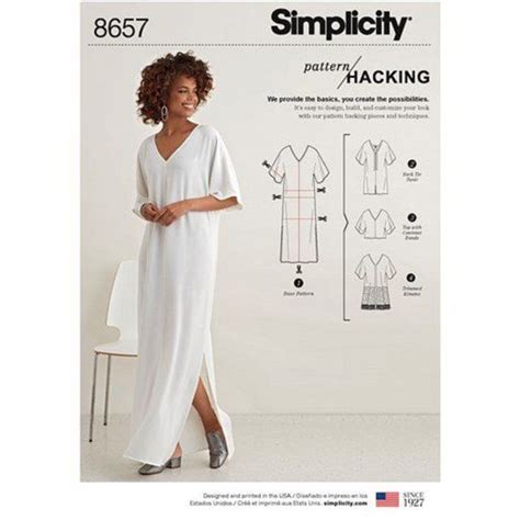 Caftan Sewing Pattern Simplicity S8657 Misses Caftan With Design Options Sizes Xxs Xxl New