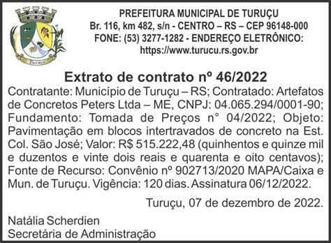 Edital De Turu U Rs Extrato De Contrato N Di Rio Da Manh