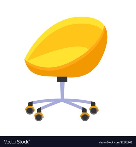 Bright Yellow Office Chair Isolated Royalty Free Vector