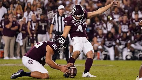 Texas A M Kicker Seth Small Praises God After Winning Kick Over Alabama