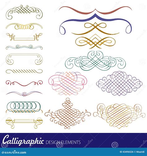 Elementos Caligráficos Del Diseño Ilustración del Vector Ilustración