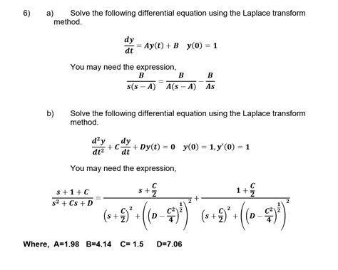 Solved Solve The Following Differential Equation Using The