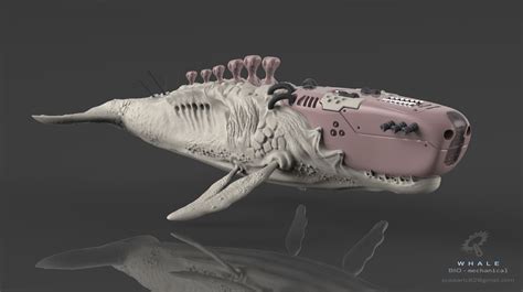 Biomechanical Whale Alien Concept Art Robot Concept Art Concept Art