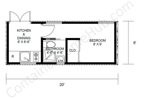 20-foot Shipping Container Home Floor Plans