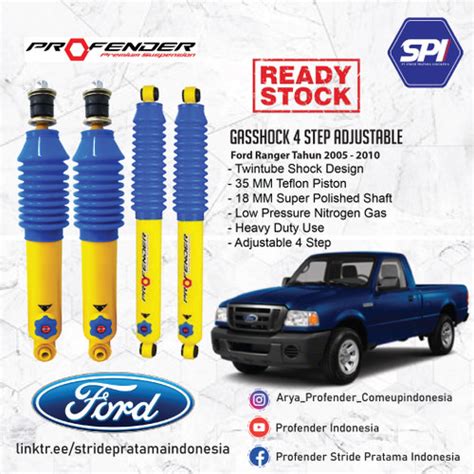 Jual PROFENDER GAS SHOCK ADJUSTABLE 4 STEP FORD RANGER EVEREST Dpn Blk