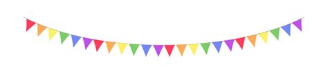 Rainbow Pennant Garland Bunting Divider Simple Vector Illustration