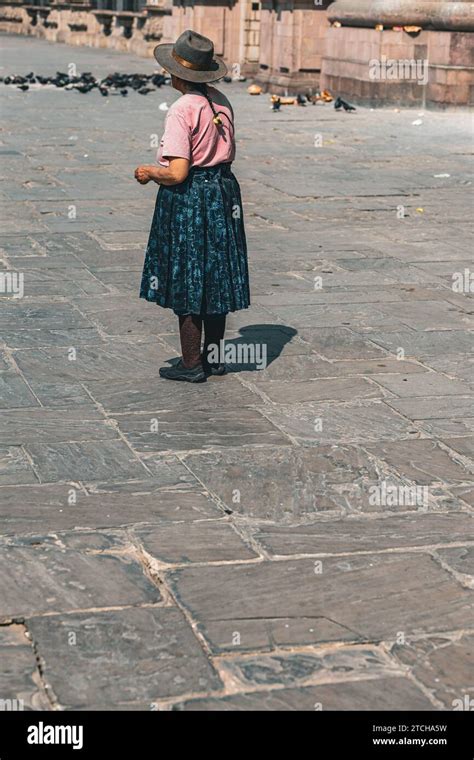 Plaza Mayor De Lima Historical City Center Elderly Lady In