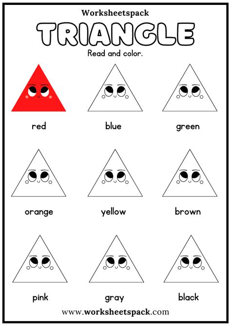 Free Triangle Shape Activity Sheets Color Triangles By Word Artofit