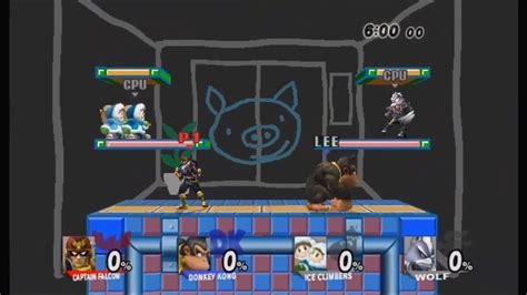 Super Smash Bros Brawl Captain Falcon P1 Vs Donkey Kong P2 Vs Ice