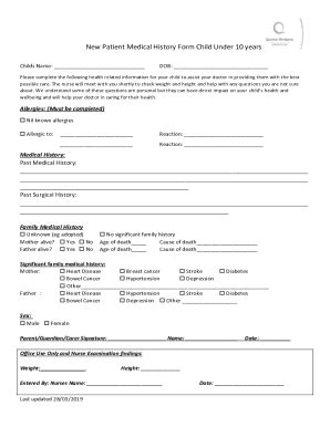 Fillable Online PATIENT MEDICAL HISTORY FORM Gwoa Fax Email Print