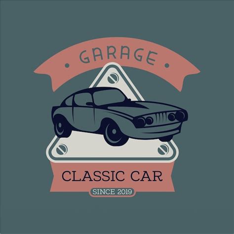 Premium Vector Retro American Muscle Car Logo Design Template