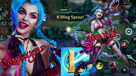 Cosplayer Jinx Play Wild Rift Alpha Full Game Play League Of Legends Wild Rift Youtube