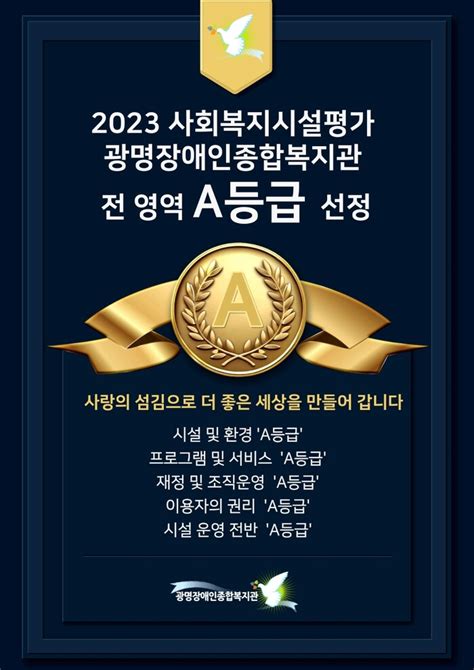 광명장애인종합복지관 2023 사회복지시설평가 A등급 선정