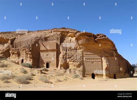 Nabatean tombs at Hegra in Saudi Arabia Stock Photo - Alamy