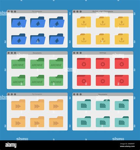 Desktop Interface Window With Folders Isolated Simple Ui Vector Flat